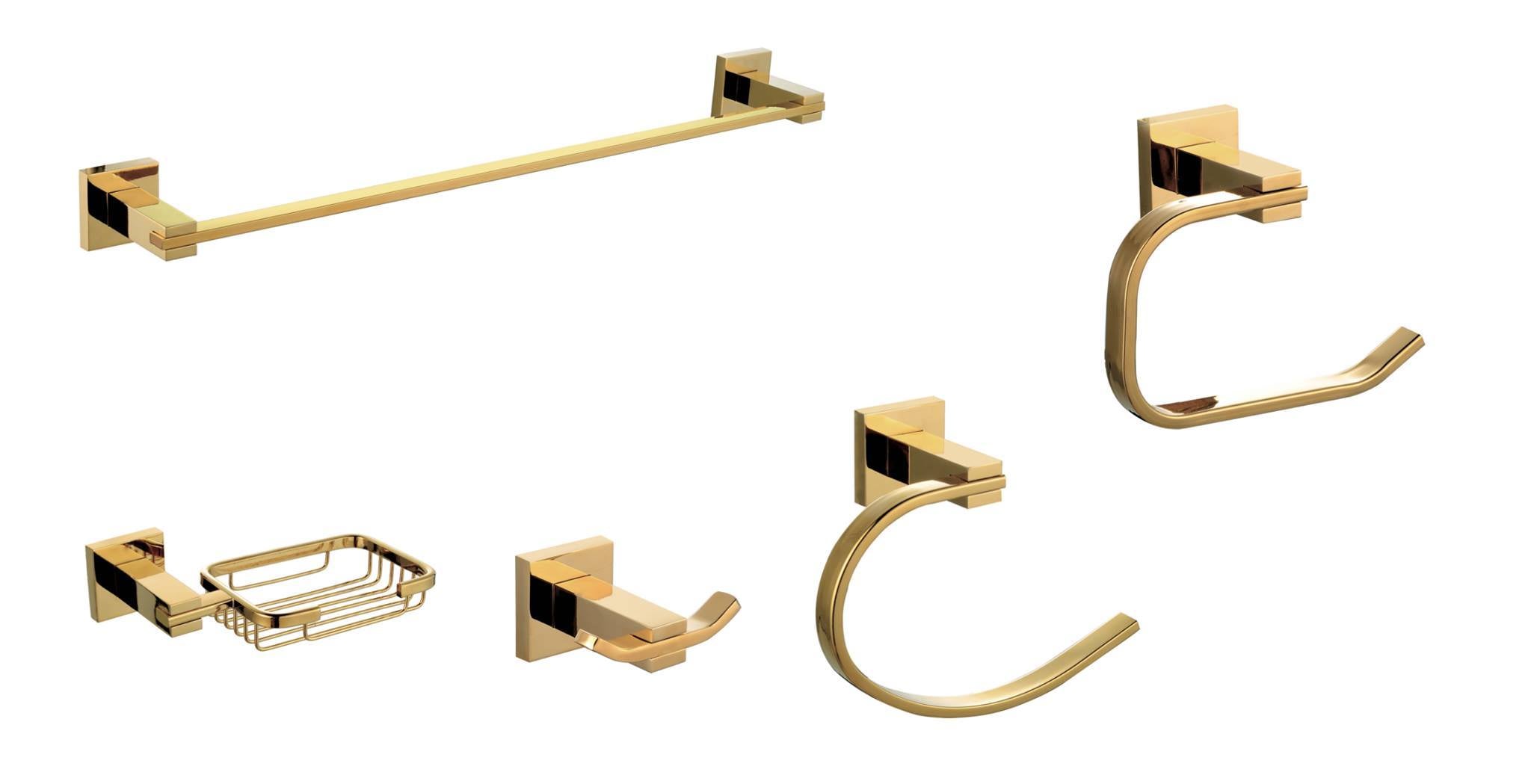 Kit de Acessórios de Banho Dourado (SET-KA95732)